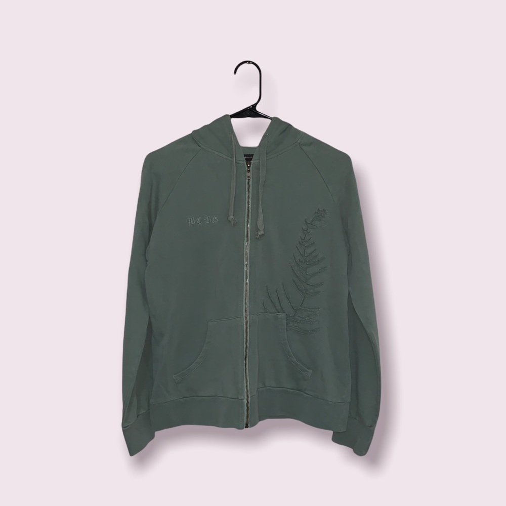 LAST CHANCE NWT BCBG MaxAzria L Green Zip-Up Hoodie